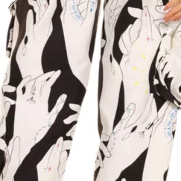 AGUA BENDITA LISINA GLEAM PRINTED DESIGNER CARGO PANTS Size Large - Picture 4 of 9